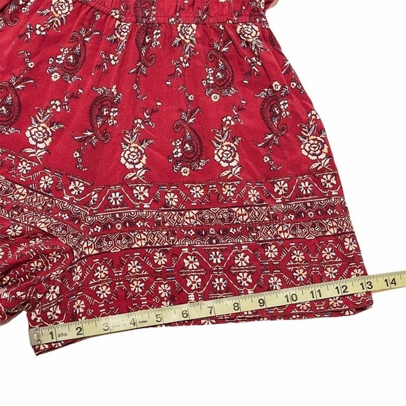 MOSSIMO Supply Co. Red Printed Romper Size Medium - Picture 6 of 12